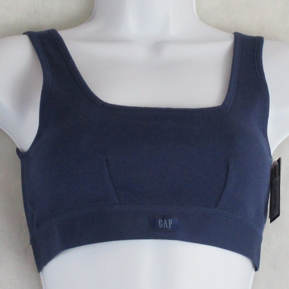 NWT GAP GapBody Women's Comfort Square Neck Ribbed Bralette, Elysian Blue, Small